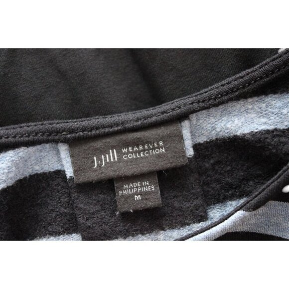 J Jill Wearever Collection Dress Medium Shift Striped Knit 3/4 Sleeve Stretch - Picture 12 of 13